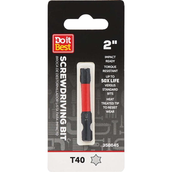Do it Best 2 In. T40 Torx Impact Ready Screwdriver Bit QJDIB-SC-037
