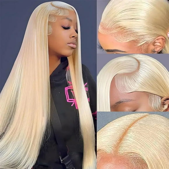 Xihbxyly Clearance Savings Blonde Wig 80 Density Straight Wigs 613 Blonde Glueless Closure Straight Hair Dyeable Color Deals