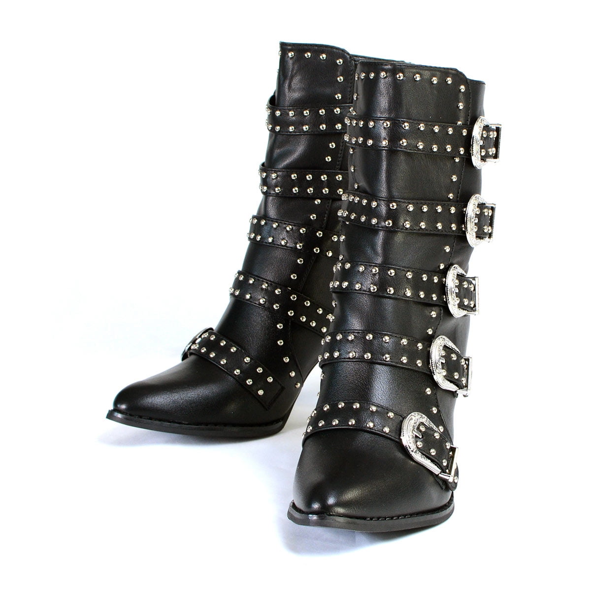 Milwaukee Performance Ladies Buckle-Up Black Boot W/ Studded Bling **MBL9428 