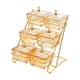 thumbnail image 4 of Cuencos para servir con tapa y rejilla metálica Cuencos extraíbles para refrigerios Multicapa divididos ámbar, 4 of 9