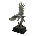 thumbnail image 3 of Electroplated Pewter Silver Bald Eagle With Open Wings Soaring Over Tree Statue, 3 of 10