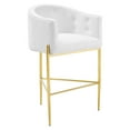 thumbnail image 3 of Modway Savour 29" Tufted Performance Velvet Stainless Steel Bar Stool in White, 3 of 9