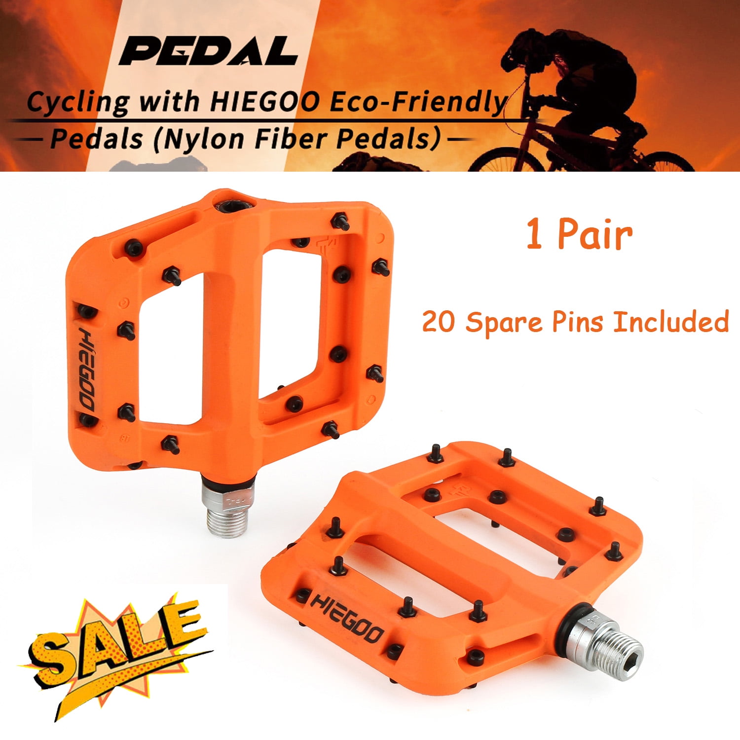 Composite Platform Mountain Bike Pedals MTB BMX 9/16" Multiple Colour