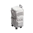 thumbnail image 2 of Mochila transportadora de mascotas con doble compartimento, plegable, con ruedas para viajes y paseos, color gris, 2 of 5