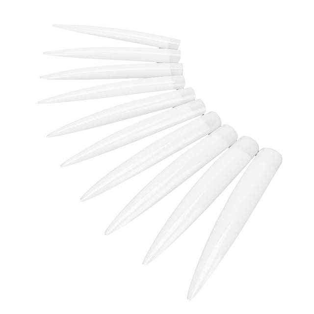 Long Nail Tip, Multi-purpose Safe Non- 10pcs ABS False Nails Tips Eco-friendly For Nail Extension UV Nails Manicure Learning Natural Color,Transparent Color