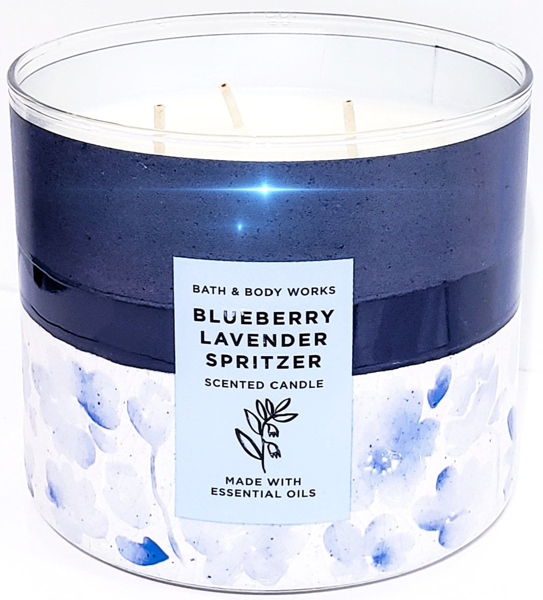 Bath & Body Works Blueberry Pie Large Scented 3 Wick Candle 14.5 oz White Barn 