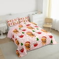 thumbnail image 3 of jejeloiu Kawaii Snowmen Cookie Bedding Comforter Set,Christmas Sweet Dessert Twin Comforter Sets,Red Pink Khaki Bedding Set For Child,Ultra Soft Home Decor Reversible,2pcs, 3 of 8