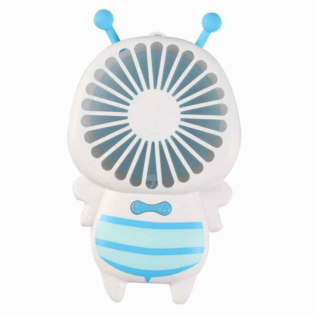Bee Shape Mini Portable Handheld Fan Outdoor Office Cooling USB Charger Electric Fan Cartoon Night Light