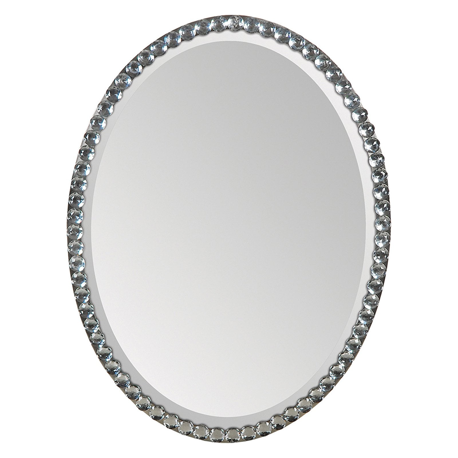 Ren Wil Oval Crystal Framed Wall Mirror 24W x 32H in Walmart