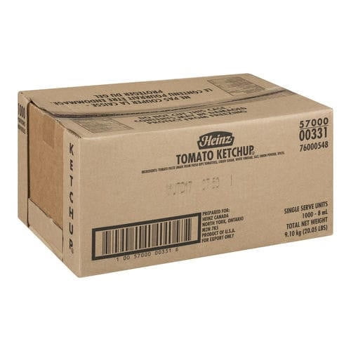 Heinz Ketchup Packet 8 ML (1000/Case) - 2.2 lbs - Canada's Favorite Condiment