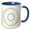 Blue/White, variant on 3drose, Cute Vanilla Sprinkle Donut Illustration, 15oz Two-tone Yellow Mug
