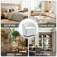 thumbnail image 5 of Aukfa Upholstered Accent Chair, Swivel Barrel Chair for Bedroom Living Room, Teddy - White, 5 of 8