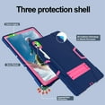 thumbnail image 6 of ELEHOLD Rugged Hybrid Case for Samsung Galaxy Tab S9 Plus 12.4 Inch, Tri-Layers Hard PC Soft Silicone Hidden Kickstand Anti-Scratch Shockproof Heavy Duty Case for Samsung Tab S9+ 2023,Navy+Rose, 6 of 7