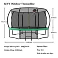 thumbnail image 3 of CZBZ Trampoline, 12FT 14FT 16FT 15FT Outdoor Trampoline for Kids and Adults with Enclosure, Basketball Hoop, Ladder, Pumpkin Trampolines with Curved Poles Heavy Duty Trampoline Anti-Rust Coating, 3 of 7