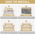 thumbnail image 6 of JIATER 1-Piece Sofa Cover Stretch Couch Cover Washable Sofa Slipcover Furniture Protector for Loveseat Sofa,Beige, 6 of 8