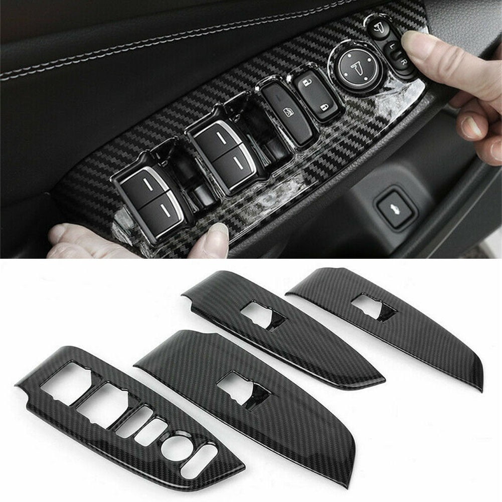 Carbon Fiber Style Door Window Lift Switch Button Panel Fit Honda Accord 2018 Carbon Fiber Style Door Window Lift Switch Button Panel Fit Honda Accord 2018