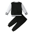 thumbnail image 4 of Hessimy Toddler Boys Girls Spring Summer 2Pcs Long Sleeve Tops Pants Soft Warm Casual Sweatsuit(Black,9-12 Months), 4 of 6