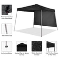 thumbnail image 5 of Ainfox 8 x 8 ft Pop up Canopy Tent with One Sidewall,Instant Slant Outdoor Gazebo for Beach, Sun Shade,Outdoor Activies,Black, 5 of 8