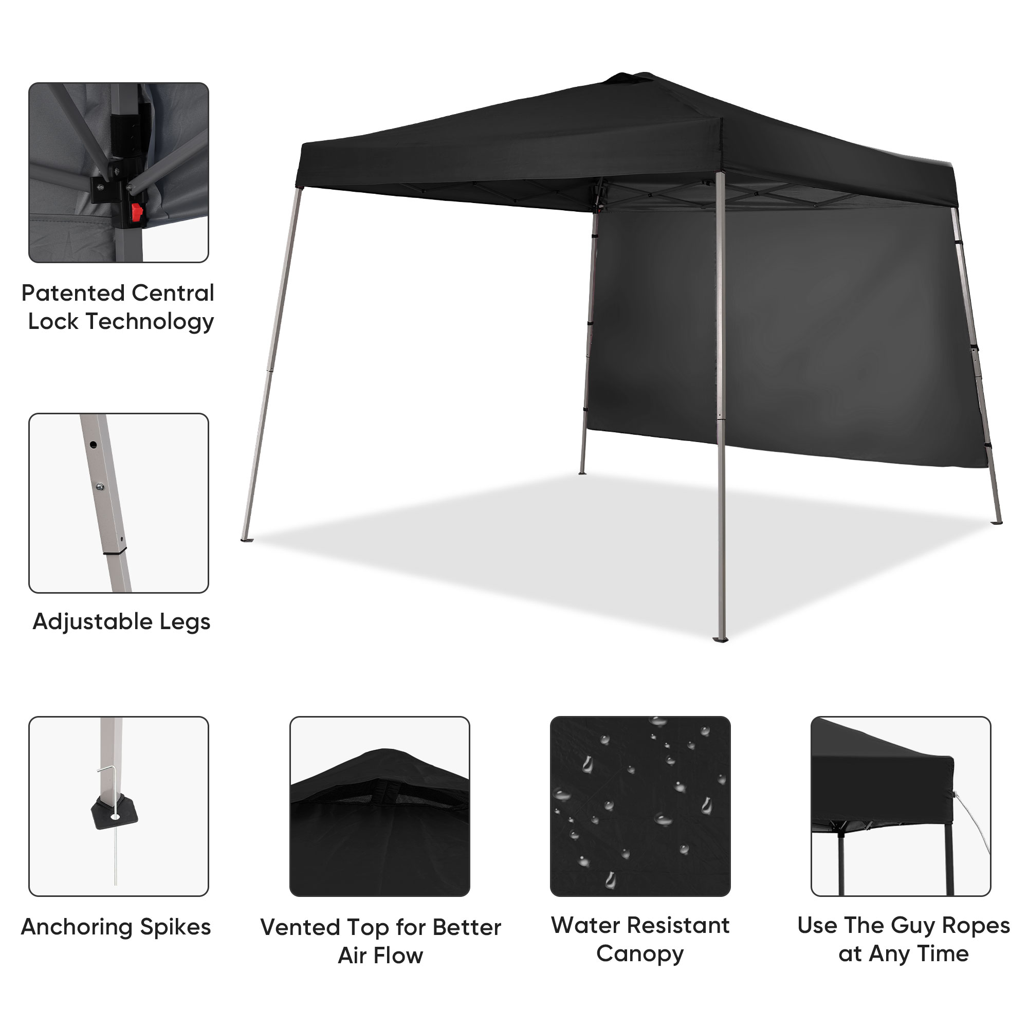 Ainfox 8' x 8' Pop-Up Canopy with Sidewall photo 5