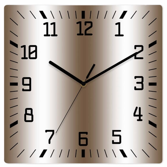 Brown White Ombre Wooden Wall Clock Silent Non Ticking, Abstract Art Modern Brown Gradient Square Wall Clocks Battery Operated, Decor Clock for Home Office, Living Room, Kitchen, 12 Inch