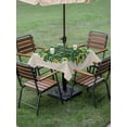 thumbnail image 3 of Outdoor Tablecloth with Umbrella Hole and Zipper, St Patricks Day Square Table Cloth 54x54 Inch Waterproof Tablecloth, Spring Gold Coin Green Shamrock on Linen Picnic Table Cover for Patio Camping, 3 of 7