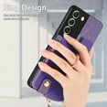 thumbnail image 4 of Nalacover Case for Samsung Galaxy S22 Plus Wallet Case with Card Holder & Zipper Pocket, 360° Rotation Ring Kickstand Premium PU Leather Cover, Shockproof Magnetic Button Flip Stand Phone Case,Purple, 4 of 9