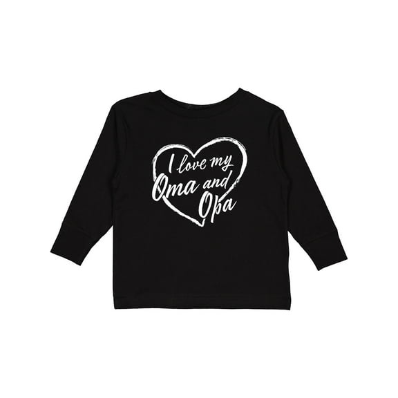 Inktastic I Love My Oma and Opa in White Chalk Heart Boys or Girls Long Sleeve Toddler T-Shirt