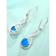 thumbnail image 6 of VESITIM Infinity Dangle Leverback Earrings 925 Sterling Silver Heart Earrings Created blue Opal Jewelry for Women, 6 of 7