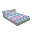 thumbnail image 2 of Ambesonne Tribal Fitted Sheet & Pillow Sham Set, Watercolor Aztec Stripes, Full, Blue Pink Cream, 2 of 2