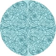 thumbnail image 1 of Ahgly Tapis Rond Lavable en Machine Intérieur Transitionnel Bleu Lierre, 3 Pieds Rond, 1 of 7