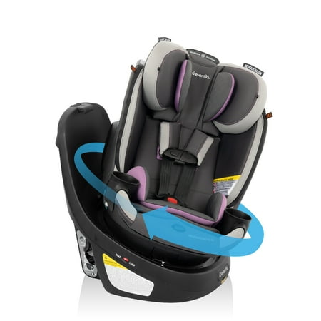 Evenflo Revolve360 Slim 2-in-1 Rotating Car Seat with Quick Clean Cover (Sutton Purple)