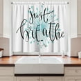 thumbnail image 2 of Ambesonne Just Breathe Kitchen Curtains, Optimistic Saying, 55"x45", Aqua Black White, 2 of 3