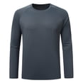 thumbnail image 6 of AZoiNM Men's Solid Long Sleeve T-Shirt Relaxed Fit Breathable Casual Top Athletic Wear, 6 of 8