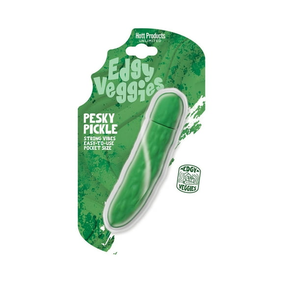 Hott Products Edgy Veggies Pesky Pickle Mini G-Spot Vibrator, Green