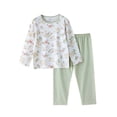 thumbnail image 4 of Amidoa Girls 2 Piece Outfits Fall Winter Clothes Print Soft Long Sleeves Top and Pants Kids Clothing Sets Mint Green Size 6-7 Years, 4 of 7