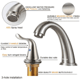 thumbnail image 6 of WOWOW Widespread Bathroom Faucet 2 Handle 3 Hole Solid Brass Stainless Steel Lead Free Vanity Faucet Brushed Nickel, 6 of 9