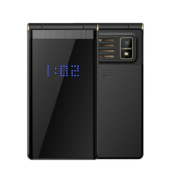 A Large Screen Flip Phone With 3.0 Inch Display 130W Camera 5800Mah Battery Gsm Network Multi Language Support Radio Music Player Leather Case Included