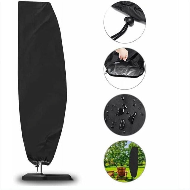 Housse de Parasol Déporté, Housse Extérieure Imperméable Résistante aux Déchirures Protection Patio pour Parasols Banane, Protection Complète contre les Intempéries avec Ajustement Serré (280 x 30 x 81/45 cm)
