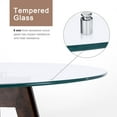 thumbnail image 6 of Ivinta Modern Round Glass Home Kitchen Small Dining Table Brown Oak Legs 31.5 inch, 6 of 6