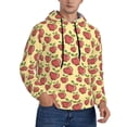 thumbnail image 2 of Kdxio Apple Print Mens Casual Hooded Collar Drawstring Hoodies Pullover Sweatshirts Casual Long Sleeve Shirts-Small, 2 of 7