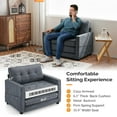 thumbnail image 6 of VINGLI Chenille 64" W 84" L Convertible Loveseat Sofa, Dark Grey, 6 of 18