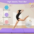 thumbnail image 4 of Topcobe 6 x 2 FT Tri-Fold Gym Mat with Handles and Removable Zippered Cover, Easy to Clean Gym Mat, Gymnastics Equipment for Activity Play, Purple, 4 of 6