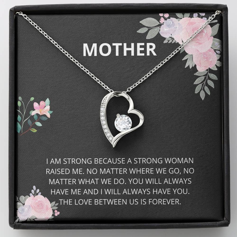 To My Daughter From Mom-Cubic Zirconia Heart Sterling Necklace Love Message Card 