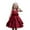 Brick Red, variant on HXWCHs Tulle Dress Elegant Satin Girls Party Dress with Puffy Sleeves and Flowy Skirt for and Celebrations Yellow 5-6 Years
