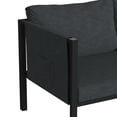 thumbnail image 6 of Emma + Oliver Indoor Outdoor Patio Loveseat Black Steel Framed Lounger with Charcoal Cushions and 2 Storage Pockets, 6 of 10