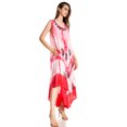 thumbnail image 4 of Sakkas Peacock Feather Caftan Dress / Cover Up - Coral - One Size, 4 of 5