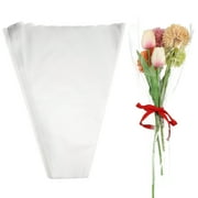 Uxcell Clear Flower Wrapping Bags, Transparent Flower Packaging Bag Waterproof Durable Bouquet Sleeves - Fitting for (Florists/Floral Arrangements Supplies), 13.8x3.9x19.7 Inch & 50Pcs