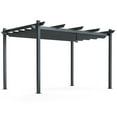 thumbnail image 1 of Gymax Auvent de Pergola Rétractable en Aluminium pour l'Extérieur 10 x 13 Pi Abri Treillis à Vignes Gris, 1 of 10