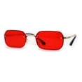 thumbnail image 1 of Luxe Rimless Narror Rectangle Pimp Rapper Sunglasses Gold Red, 1 of 4