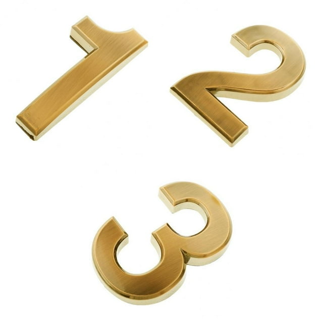 Paquete De 3 Elegantes Números De Puerta Adhesivos A Prueba De Herrumbre Gate Room Home Digit 1 2 3